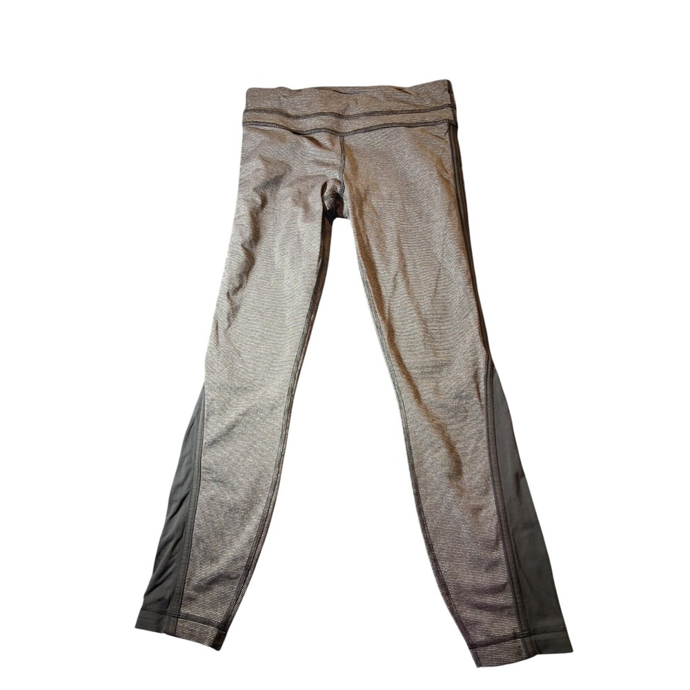 Lululemon Run Inspire Crop II Micro Macro Black Stripe Size 6